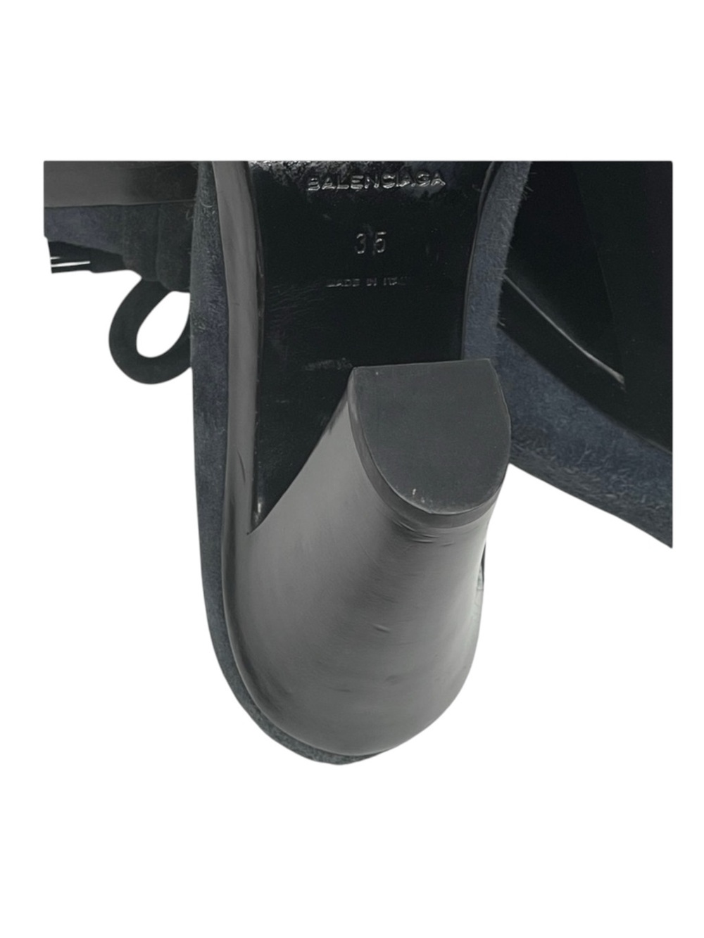 new Balenciaga ♚ Classic Suede Platform Heeled Loafer Pumps ♚ Navy Blue ♚ 35 5M - Picture 14 of 16